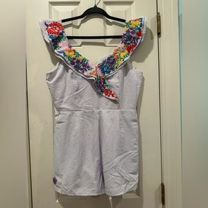 J. Marie Embroidered Romper Size Medium